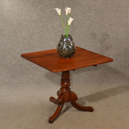Antique Tripod Table Lamp Display Card Tilt Top English Oak Victorian C1850