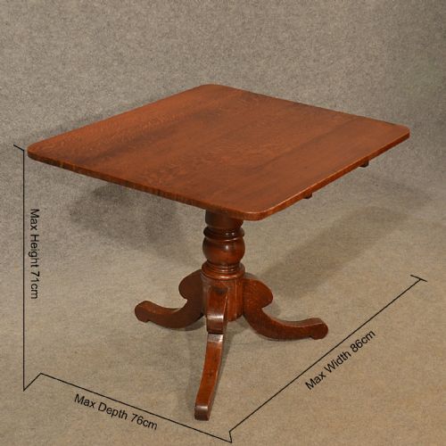 fig 1. Antique Tripod Table Lamp Display Card Tilt Top English Oak Victorian c1850