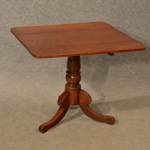 fig 3. Antique Tripod Table Lamp Display Card Tilt Top English Oak Victorian c1850