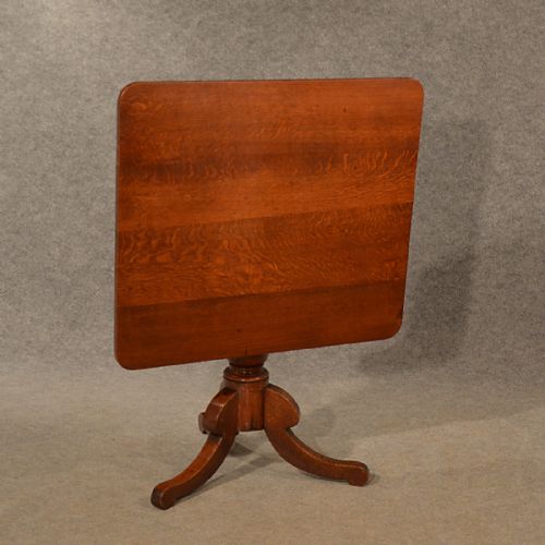 fig 2. Antique Tripod Table Lamp Display Card Tilt Top English Oak Victorian c1850