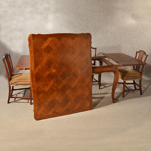 fig 3. Antique Extending Kitchen Dining Table French Oak Draw Leaf 4 - 8 Seater c1900