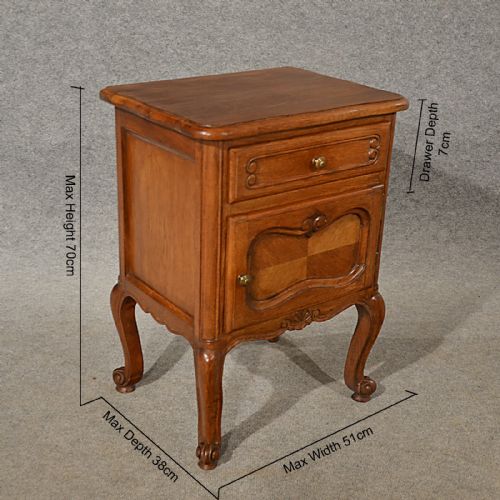 fig 1. Antique Small Cabinet Side Table Bedside Cupboard Unit Quality French Oak c1900