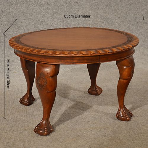 fig 1. Antique Quality Low Table Side Coffee Magazine Table Asian Mahogany Art Deco