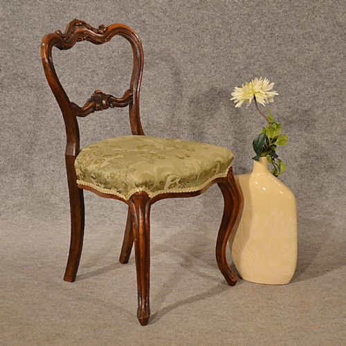 Antique Side Chair Study Desk Hall Dining Seat Victorian Cabriole English C1850