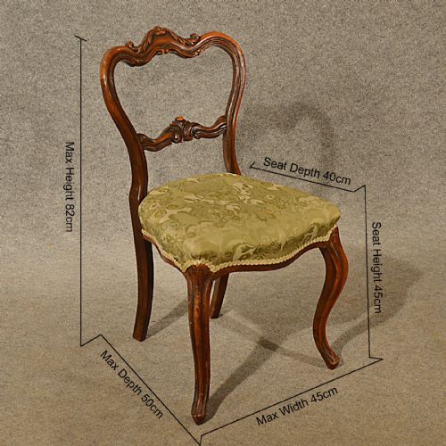 fig 1. Antique Side Chair Study Desk Hall Dining Seat Victorian Cabriole English c1850