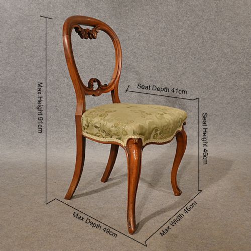 fig 1. Antique Dining Chairs Set 3 Mahogany Balloon Back Quality English c1870