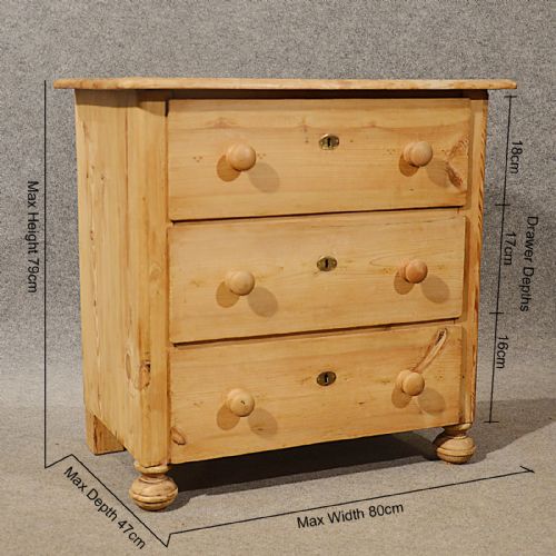 fig 1. Antique Pine Small Chest of Drawers Quality Original English Victorian c1880