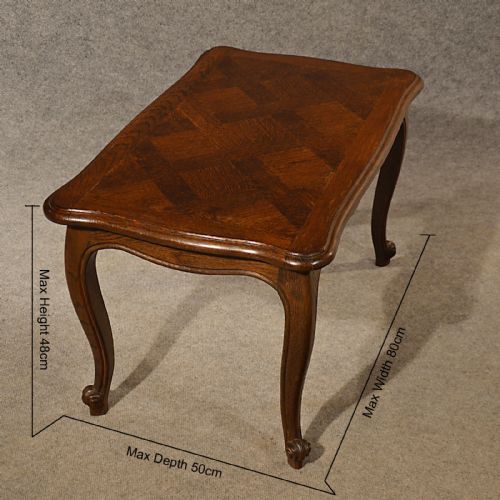fig 1. Antique Oak Coffee Table Serving Tea Art Deco Vintage Occasional Table c1930