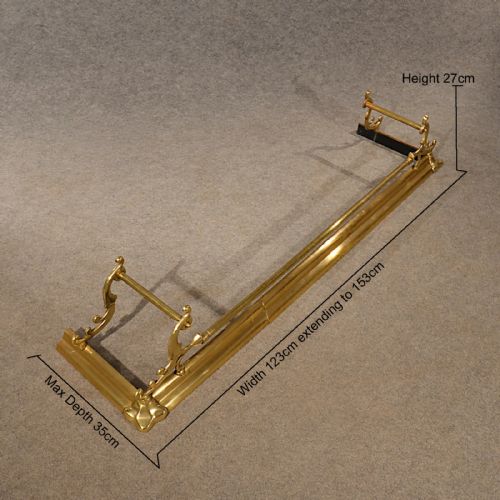 fig 2. Antique Brass Fire Fender Guard Foot Rail Suits 4' to 5' Quality Victorian c1900