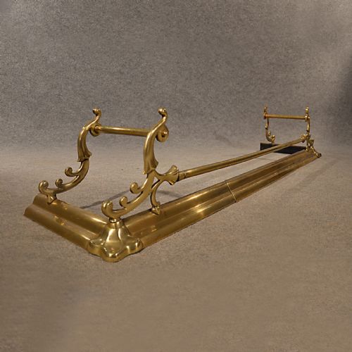 Antique Brass Fire Fender Guard Foot Rail Suits 4' to 5' Quality Victorian C1900