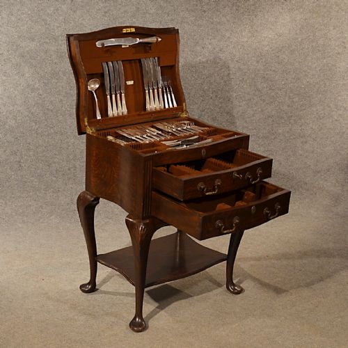 Antique Specimen Cabinet Drawers Canteen Collectors Chest Edwardian Oak C1900