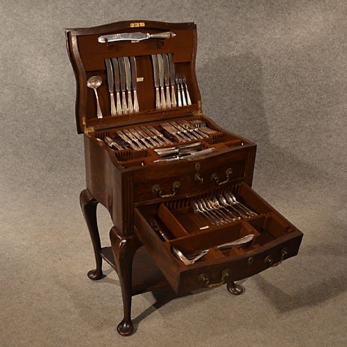 fig 4. Antique Specimen Cabinet Drawers Canteen Collectors Chest Edwardian Oak c1900