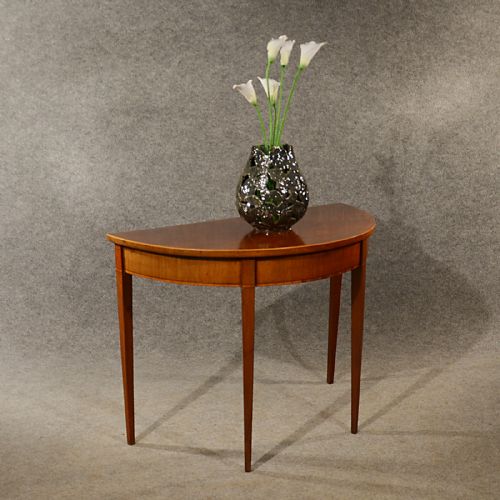 Antique Side Demi Lune Hall Console Table 3' English Georgian Mahogany C1800