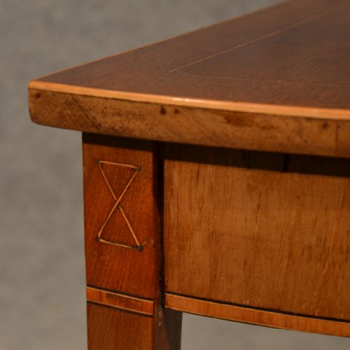 fig 3. Antique Side Demi Lune Hall Console Table 3' English Georgian Mahogany c1800