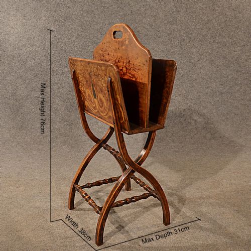 fig 1. Antique Magazine Stand Newspaper Rack Sheet Music Quality Art Deco c1930