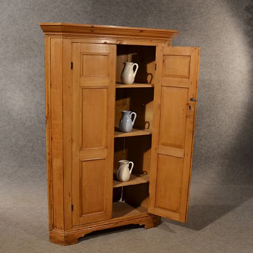 Antique Pine Corner Cabinet Cupboard Larder Original English Victorian C1900