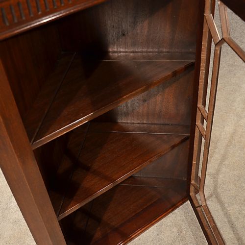 fig 2. Antique Corner Cupboard English Victorian Wall Cabinet Astragal Glazed c1900