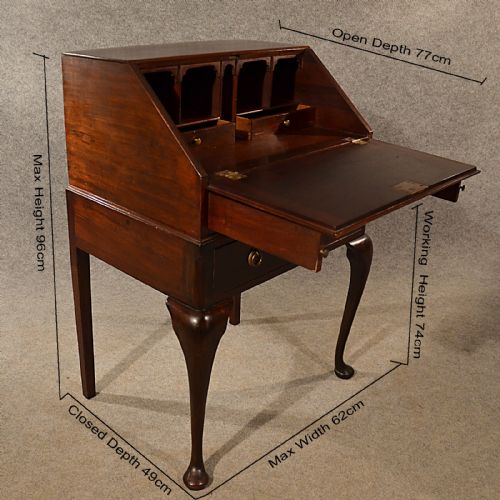 fig 1. Antique Small Bureau Campaign Writing Study Desk Quality English Victorian c1900