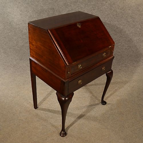 fig 2. Antique Small Bureau Campaign Writing Study Desk Quality English Victorian c1900