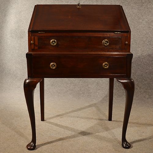 fig 3. Antique Small Bureau Campaign Writing Study Desk Quality English Victorian c1900
