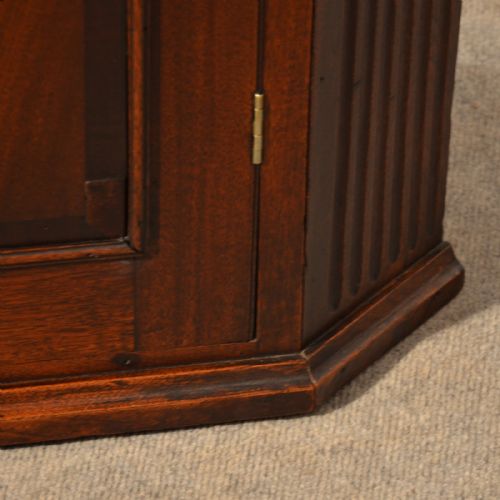 fig 3. Antique Corner Cupboard Mahogany Swan Neck English Georgian Cabinet c1800