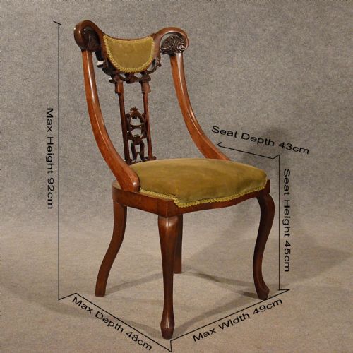 fig 1. Antique Dining Side Chairs Set 3 Mahogany Quality English Victorian c1900