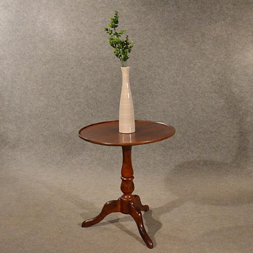 Antique Tripod Table Lamp Display Round Top Mahogany English Victorian C1900