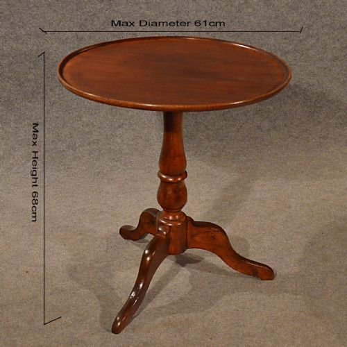 fig 1. Antique Tripod Table Lamp Display Round Top Mahogany English Victorian c1900