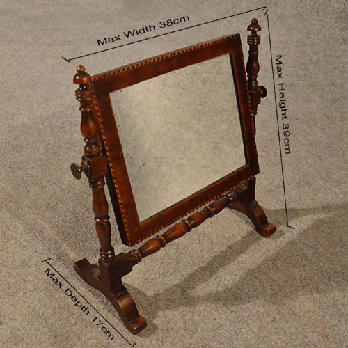 fig 1. Antique Regency Mirror Small Dressing Ladies Toilet Swing Vanity English c1820