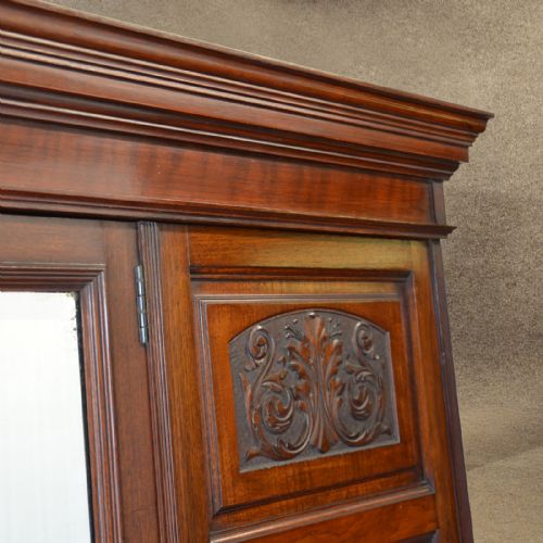 fig 2. Antique Walnut Wardrobe Armoire Top Quality English Edwardian c1910