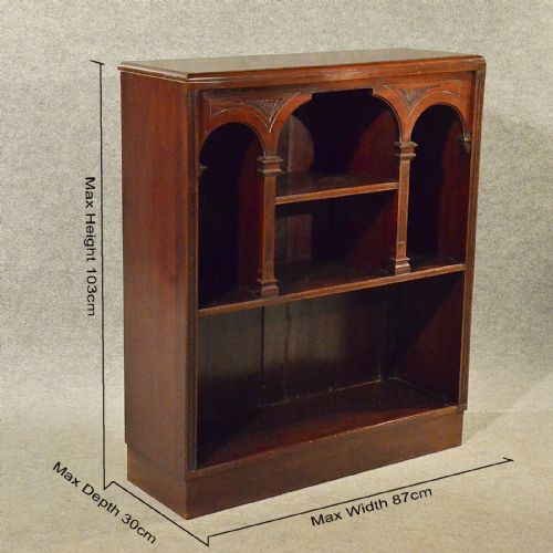 fig 1. Antique Bookcase Display Library Book Cabinet English Edwardian Mahogany c1910