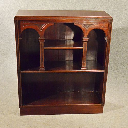 fig 2. Antique Bookcase Display Library Book Cabinet English Edwardian Mahogany c1910