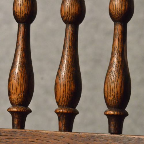 fig 3. Antique Set 4 Kitchen Dining Chairs Quality Oak Lancashire Spindle Back c1880