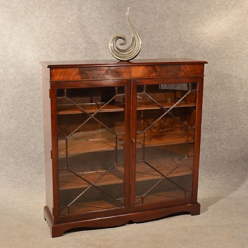 Antique Bookcase Display Library Glazed Cabinet Mahogany Edwardian English C1910