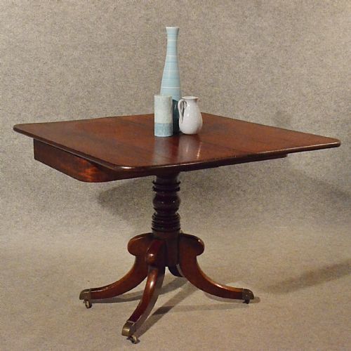 fig 1. Antique Table Card Games Tea Sofa Hall Folding English Regency Mahogany c1830