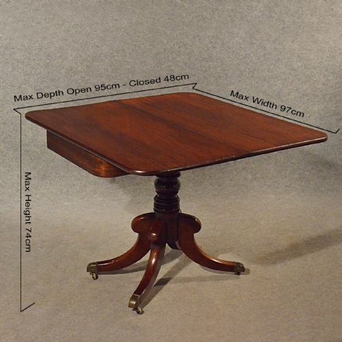 fig 2. Antique Table Card Games Tea Sofa Hall Folding English Regency Mahogany c1830