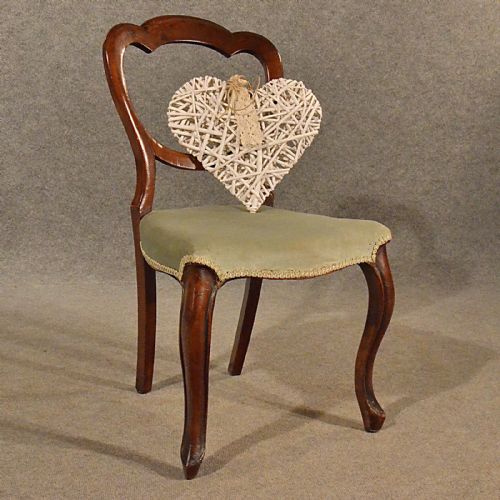 Antique Side Chair Study Desk Hall Dining Seat Victorian Cabriole English C1850