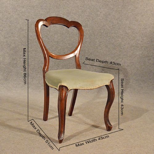 fig 1. Antique Side Chair Study Desk Hall Dining Seat Victorian Cabriole English c1850