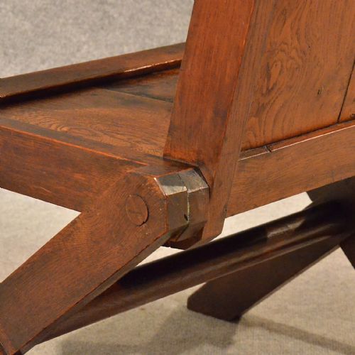 fig 3. Antique Oak Glastonbury Study Desk Elbow Country Chair Quality Armchair c1900