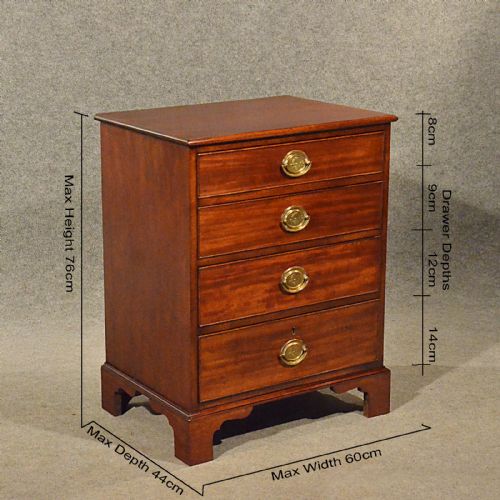 fig 1. Antique Small Chest of Drawers Bedside Cabinet Quality English Georgian c1800