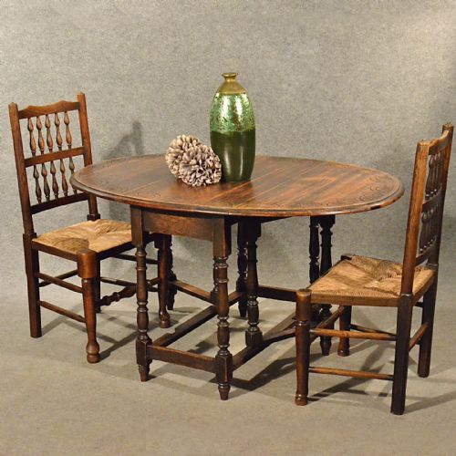Antique Oak Dining Kitchen Table Small Gateleg Drop Leaf Quality Victorian C1900