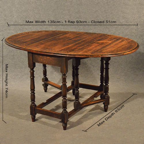 fig 1. Antique Oak Dining Kitchen Table Small Gateleg Drop Leaf Quality Victorian c1900