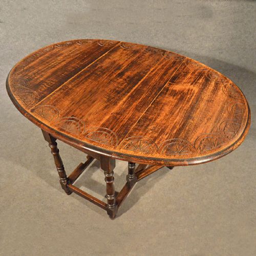 fig 2. Antique Oak Dining Kitchen Table Small Gateleg Drop Leaf Quality Victorian c1900