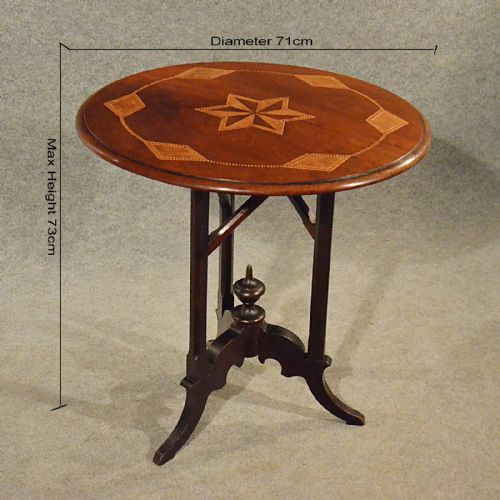 fig 1. Antique Side Table Lamp Wine Occasional Mahogany Maple Inlay Victorian c1890