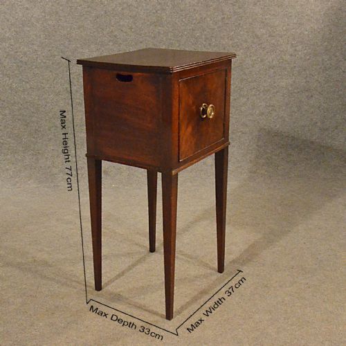fig 1. Antique Small Side Cabinet Bedside Lamp Stand Pot Cupboard English Regency c1820