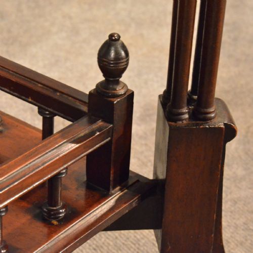 fig 3. Antique Petal Table Side Lamp Wine Occasional Folding Mahogany Victorian c1890
