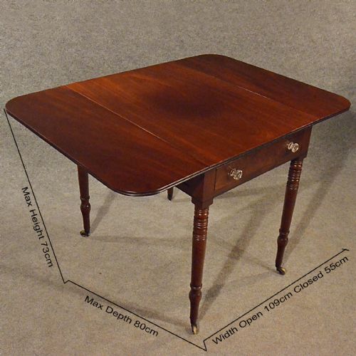 fig 2. Antique Table Pembroke Drop Leaf Lamp Dining Display Fine English Regency c1830