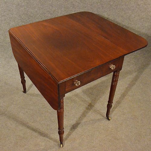 fig 3. Antique Table Pembroke Drop Leaf Lamp Dining Display Fine English Regency c1830