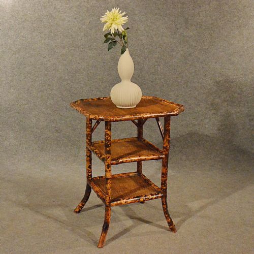 Antique Bamboo Lamp Table Side Occasional 19th Century Oriental Victorian C1880