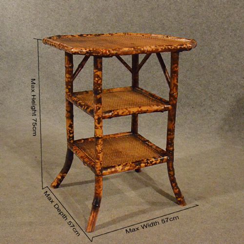 fig 1. Antique Bamboo Lamp Table Side Occasional 19th Century Oriental Victorian c1880